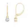 Angara Round Diamond Leverback Earrings In Yellow Gold/g
