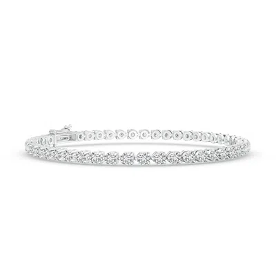Angara Round Diamond Link Tennis Bracelet In Metallic