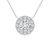 Angara Round Diamond Necklace With Halo In White Gold/h