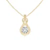 Angara Round Diamond Solitaire Infinity Knot Pendant In Yellow Gold/h