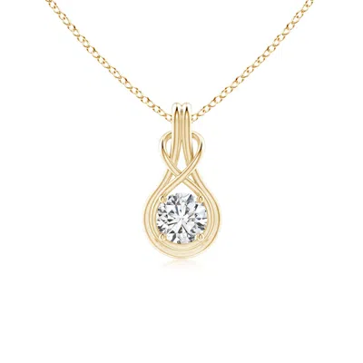 Angara Round Diamond Solitaire Infinity Knot Pendant In Gold