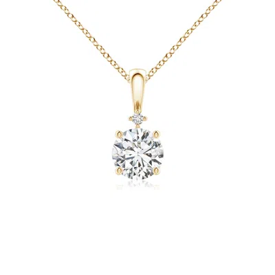 Angara Round Diamond Solitaire Pendant In Gold