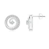 Angara Round Diamond Studded Concentric Circle Earrings In White Gold/h