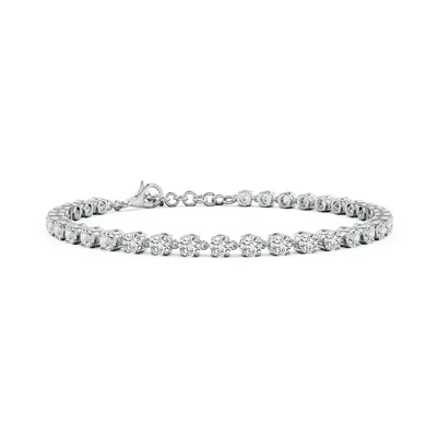 Angara Round Diamond Tennis Link Bracelet In Metallic