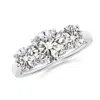 Angara Round Diamond Three Stone Classic Engagement Ring In White Gold/i-j