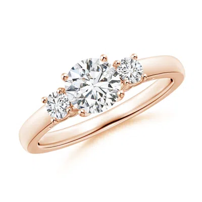 Angara Round Diamond Three Stone Engagement Ring In Gold