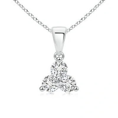 Angara Round Diamond Three Stone Pendant In Metallic
