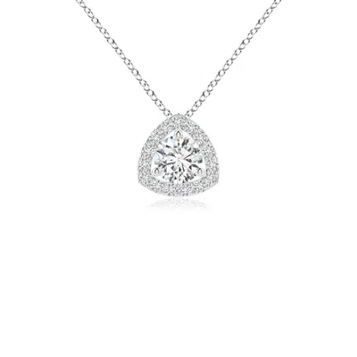 Angara Round Diamond Trillion Halo Pendant In Metallic