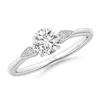 Angara Round Diamond Trilogy Engagement Ring With Pear Motifs