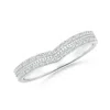Angara Round Diamond Twin Row Chevron Wedding Ring In White Gold/g