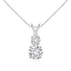 Angara Round Diamond Two Stone Pendant In White Gold/h