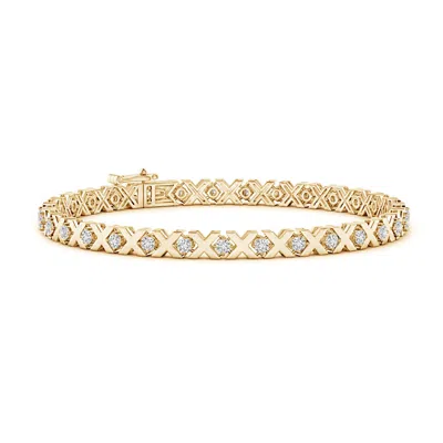 Angara Round Diamond 'x' Motif Stackable Bracelet In Gold