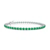 Angara Round Emerald Link Tennis Bracelet In White Gold/rich Medium Green