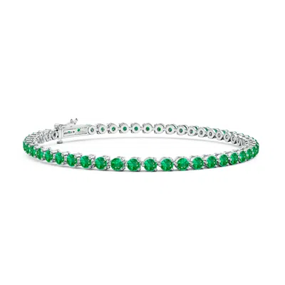 Angara Round Emerald Link Tennis Bracelet In Green