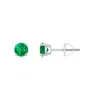 Angara Round Emerald Stud Earrings In White Gold/rich Medium Green