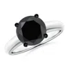 Angara Round Enhanced Black Diamond Solitaire Engagement Ring In Platinum/black