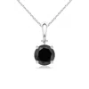 Angara Round Enhanced Black Diamond Solitaire Pendant In White Gold/black