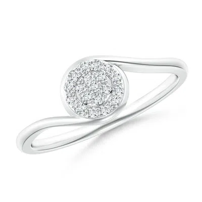 Angara Round Halo Diamond Cluster Promise Ring In Metallic