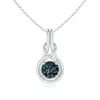 Angara Round Lab-grown Alexandrite Solitaire Infinity Knot Pendant In White Gold/bluish Green Changing To Brownish Or Pinkish Purple