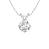 Angara Round Lab-grown Diamond Solitaire V-bale Pendant In White Gold/f-g