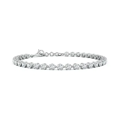 Angara Round Lab-grown Diamond Tennis Link Bracelet In White