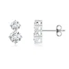 Angara Round Lab-grown Diamond Two Stone Stud Earrings In White Gold/f-g