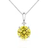 Angara Round Lab-grown Fancy Intense Yellow Diamond Solitaire Pendant In White Gold/fancy Intense