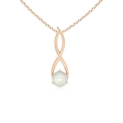 Angara Round Moonstone Infinity Twist Pendant In Gold