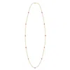 Angara Round Pink Sapphire Station Necklace In Yellow Gold/rich Pink