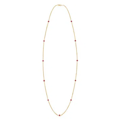 Angara Round Pink Sapphire Station Necklace In Gold