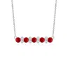 Angara Round Ruby And Diamond Garland Necklace In White Gold/medium Red