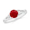 Angara Oval Ruby Celtic Knot Engagement Ring In White Gold/medium Red