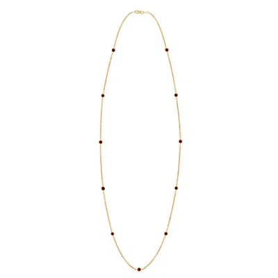 Angara Round Ruby Station Necklace In Gold