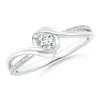 Angara Round Solitaire Diamond Split Bypass Ring