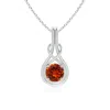 Angara Round Spessartite Solitaire Infinity Knot Pendant In White Gold/mandarin Orange