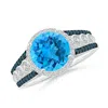 Angara Round Swiss Blue Topaz Halo Regal Ring With Diamond Accents In White Gold/light Swiss Blue