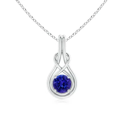 Angara Round Tanzanite Solitaire Infinity Knot Pendant In Metallic