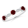 Angara Ruby & Diamond Marquise And Dot Ring In White Gold/deep Rich Red