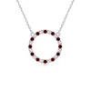 Angara Ruby And Diamond Open Circle Eternity Pendant In White Gold/deep Rich Red