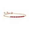 Angara Ruby And Diamond Tennis Bolo Bracelet In Rose Gold/medium Red