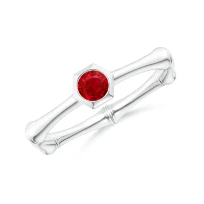 Angara Ruby Indochine Bamboo Ring In Metallic