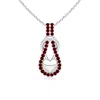 Angara Ruby Infinity Knot Pendant With Puffed Heart In White Gold/deep Rich Red