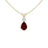 Angara Ruby Teardrop Pendant With Diamond In Yellow Gold/deep Rich Red