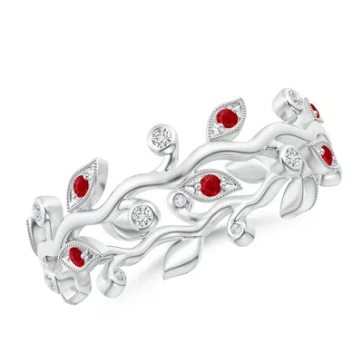 Angara Ruby Vine And Leaf Eternity Band
