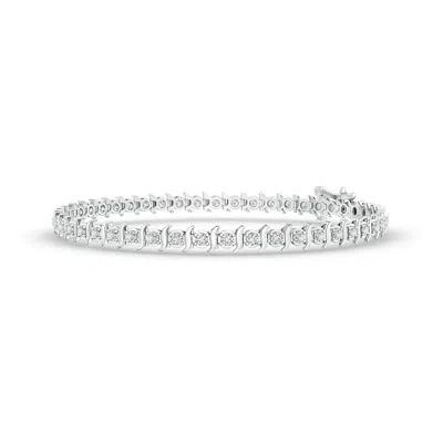 Angara S Curl Block Harmony Diamond Tennis Bracelet