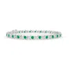 Angara S Curl Emerald And Diamond Tennis Bracelet In White Gold/rich Medium Green