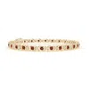 Angara S Curl Garnet And Diamond Tennis Bracelet In Yellow Gold/medium Red