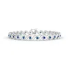 Angara S Swirl Link Illusion Blue Sapphire Tennis Bracelet In White Gold/medium To Rich Blue