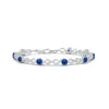 Angara Sapphire And Diamond Infinity Link Bracelet In White Gold/medium To Rich Blue
