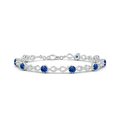 Angara Sapphire And Diamond Infinity Link Bracelet In Metallic